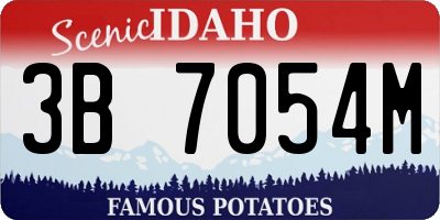 ID license plate 3B7054M