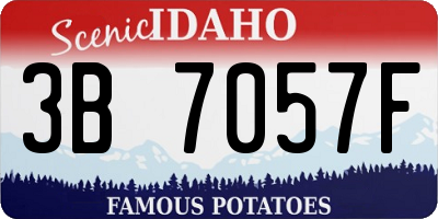 ID license plate 3B7057F