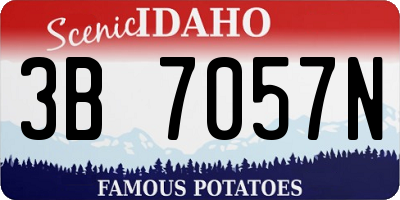 ID license plate 3B7057N