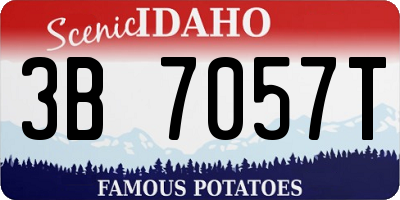ID license plate 3B7057T