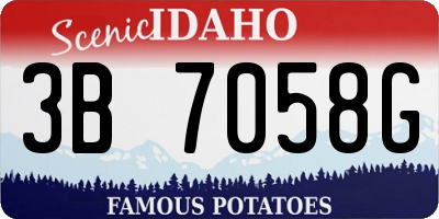 ID license plate 3B7058G