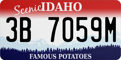 ID license plate 3B7059M