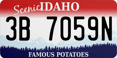 ID license plate 3B7059N