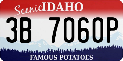 ID license plate 3B7060P
