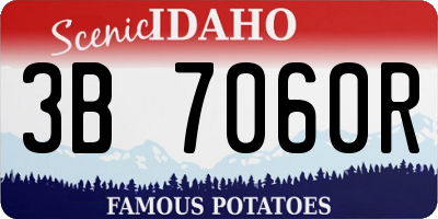 ID license plate 3B7060R