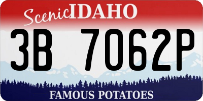 ID license plate 3B7062P