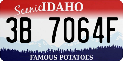 ID license plate 3B7064F
