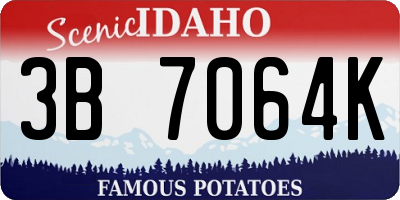 ID license plate 3B7064K