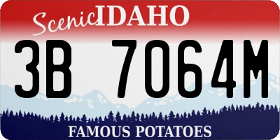 ID license plate 3B7064M