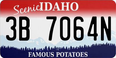ID license plate 3B7064N