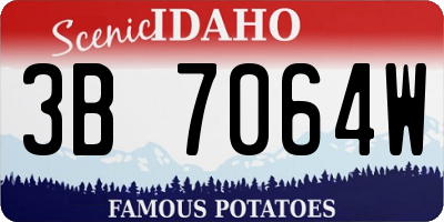 ID license plate 3B7064W