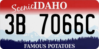 ID license plate 3B7066C