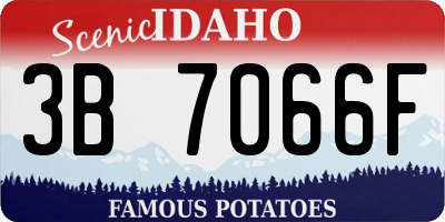 ID license plate 3B7066F