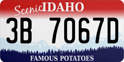 ID license plate 3B7067D