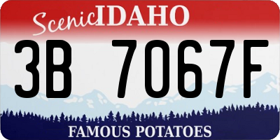 ID license plate 3B7067F