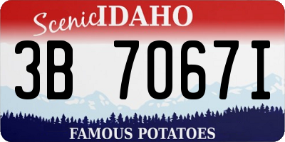ID license plate 3B7067I