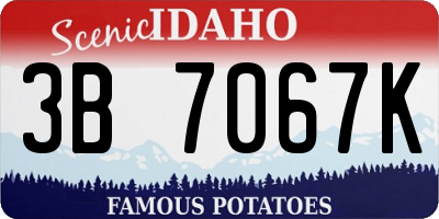 ID license plate 3B7067K