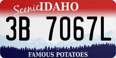 ID license plate 3B7067L