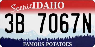 ID license plate 3B7067N
