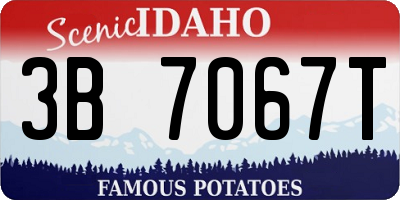ID license plate 3B7067T