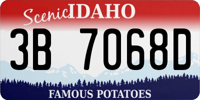 ID license plate 3B7068D