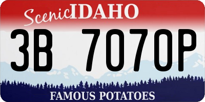 ID license plate 3B7070P