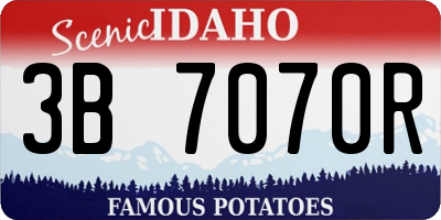 ID license plate 3B7070R