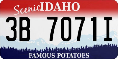 ID license plate 3B7071I