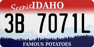 ID license plate 3B7071L