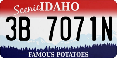 ID license plate 3B7071N