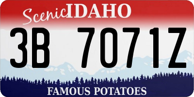 ID license plate 3B7071Z