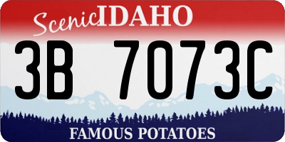 ID license plate 3B7073C