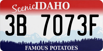 ID license plate 3B7073F
