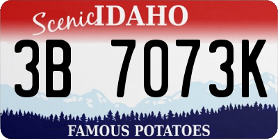 ID license plate 3B7073K