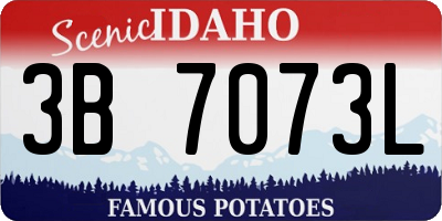 ID license plate 3B7073L