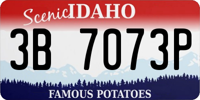 ID license plate 3B7073P