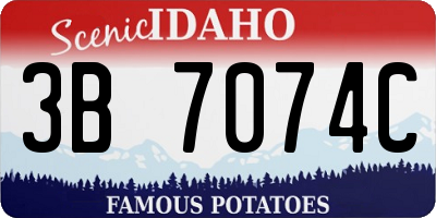 ID license plate 3B7074C