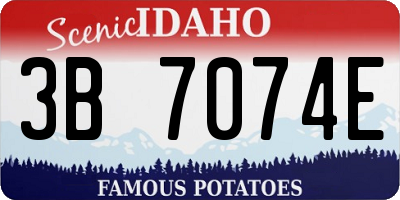 ID license plate 3B7074E