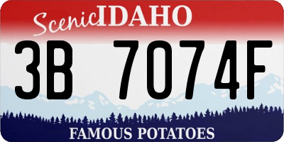ID license plate 3B7074F