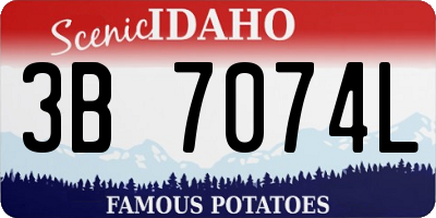 ID license plate 3B7074L