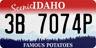 ID license plate 3B7074P