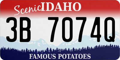 ID license plate 3B7074Q