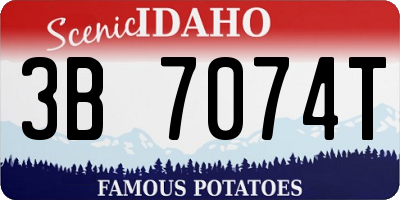 ID license plate 3B7074T