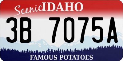 ID license plate 3B7075A