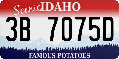 ID license plate 3B7075D