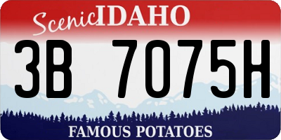 ID license plate 3B7075H
