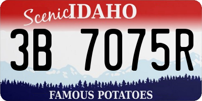 ID license plate 3B7075R