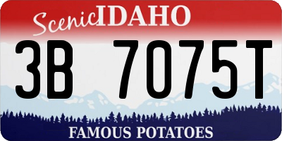 ID license plate 3B7075T