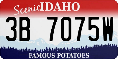 ID license plate 3B7075W