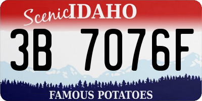 ID license plate 3B7076F